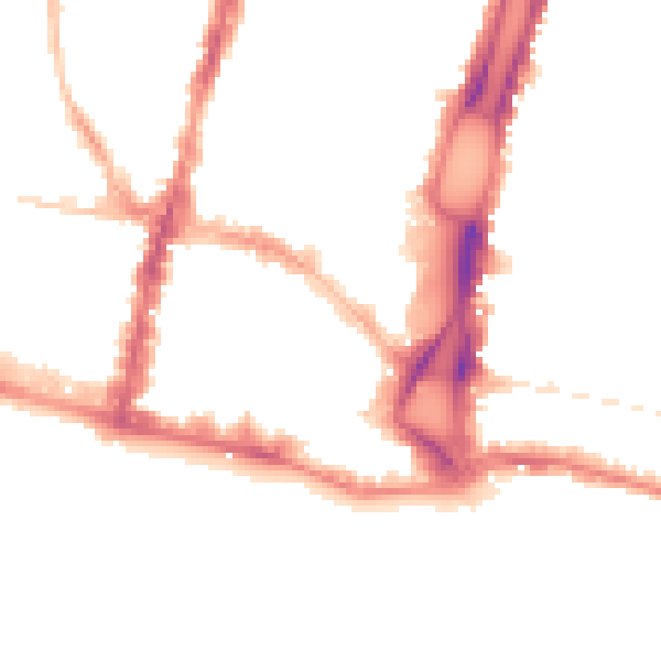 Night-time road noise heatmap for BN1 1HJ