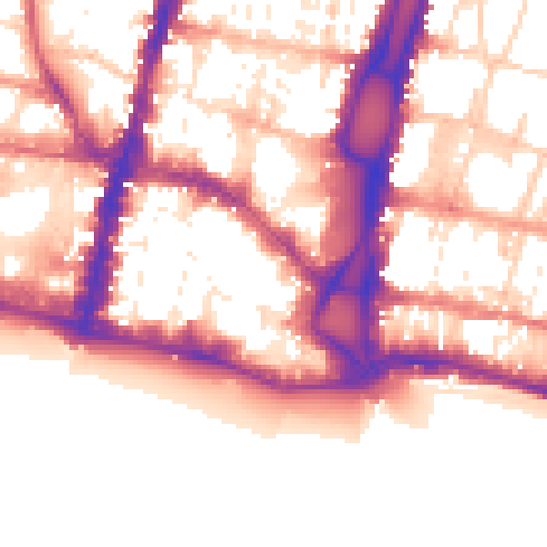 Daytime road noise heatmap for BN1 1HL