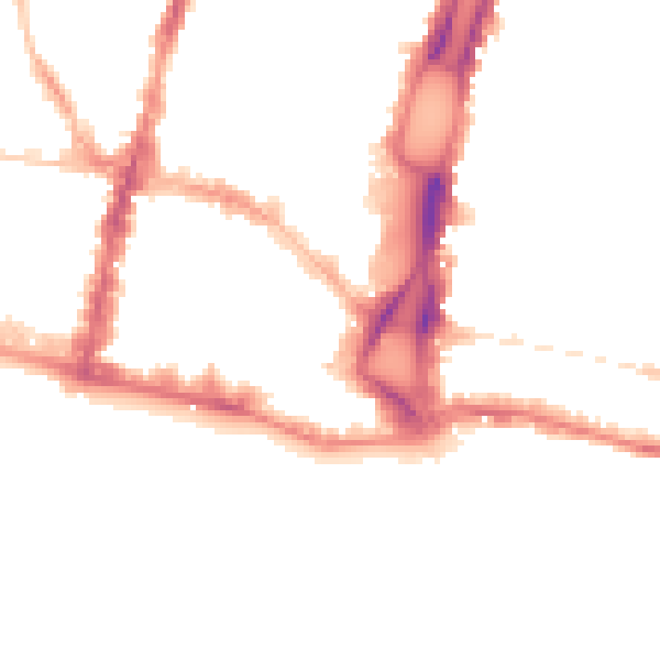 Night-time road noise heatmap for BN1 1HN