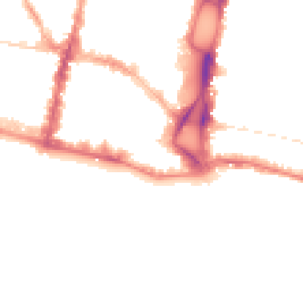 Night-time road noise heatmap for BN1 1HP