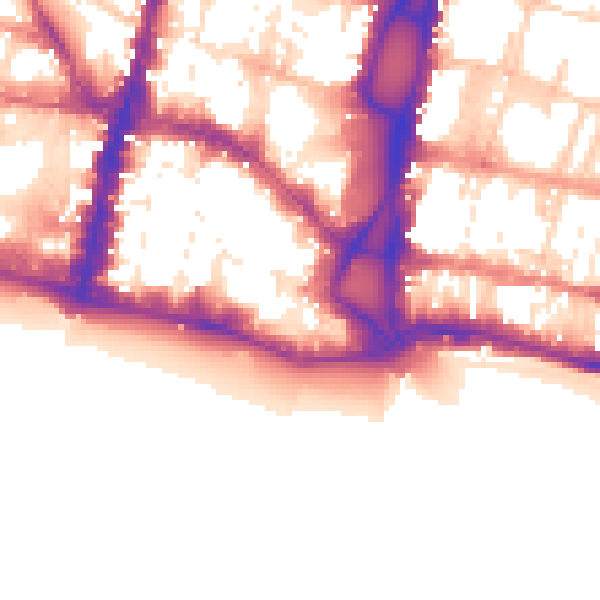 Daytime road noise heatmap for BN1 1HQ