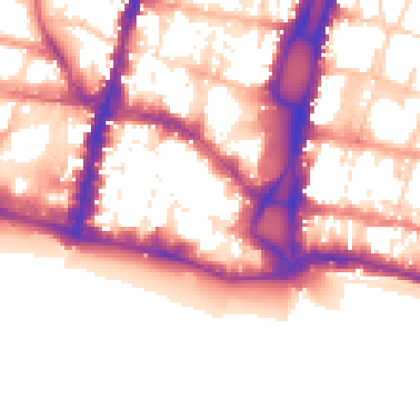 Daytime road noise heatmap for BN1 1HR
