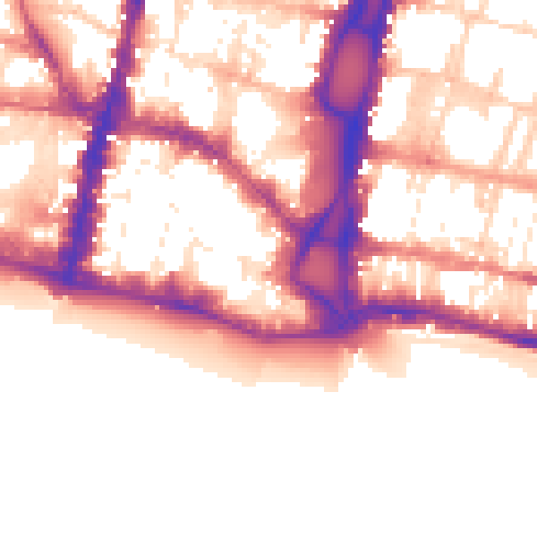 Daytime road noise heatmap for BN1 1HS