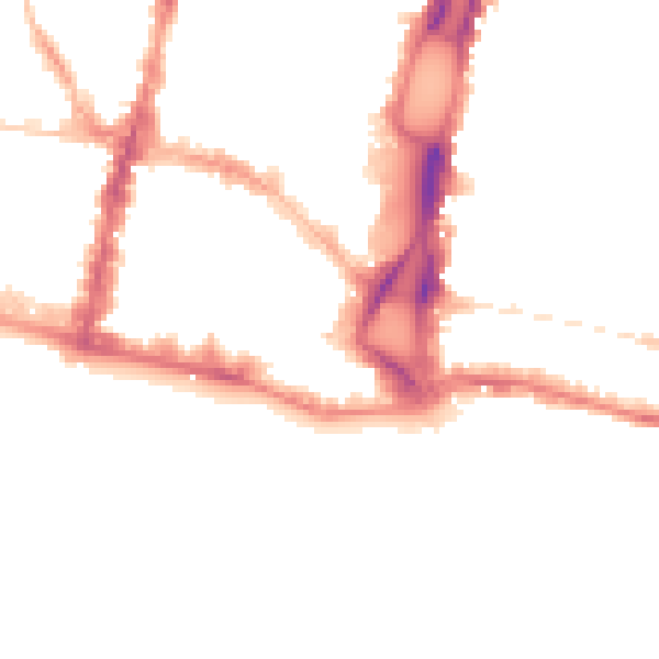 Night-time road noise heatmap for BN1 1HS