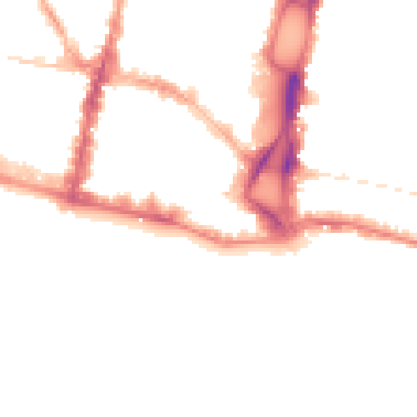 Night-time road noise heatmap for BN1 1HT