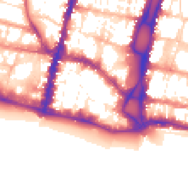 Daytime road noise heatmap for BN1 1HW