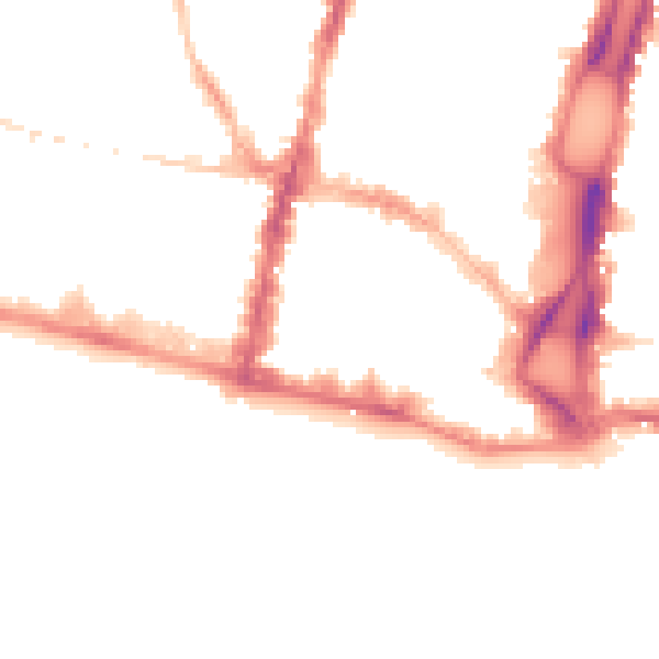Night-time road noise heatmap for BN1 1JG