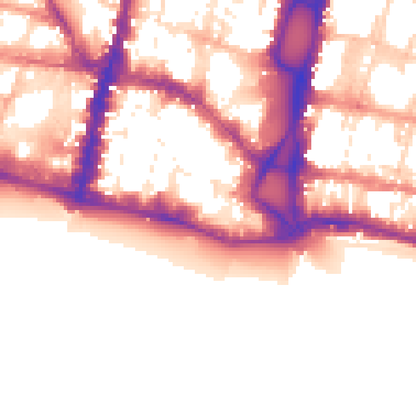 Daytime road noise heatmap for BN1 1JS