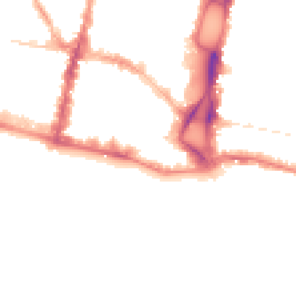 Night-time road noise heatmap for BN1 1JS