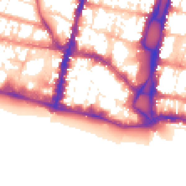 Daytime road noise heatmap for BN1 1NL