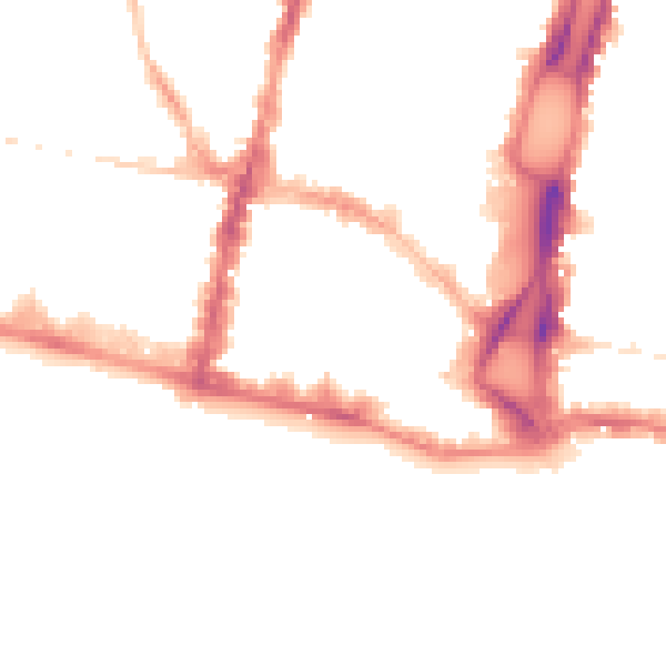 Night-time road noise heatmap for BN1 1NL