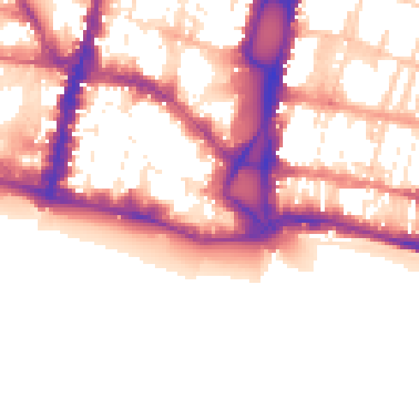 Daytime road noise heatmap for BN1 1NN