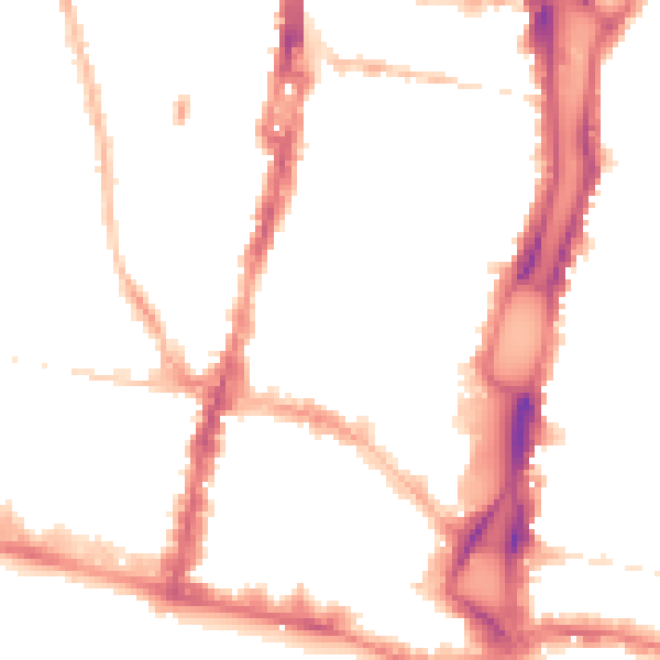 Night-time road noise heatmap for BN1 1RF