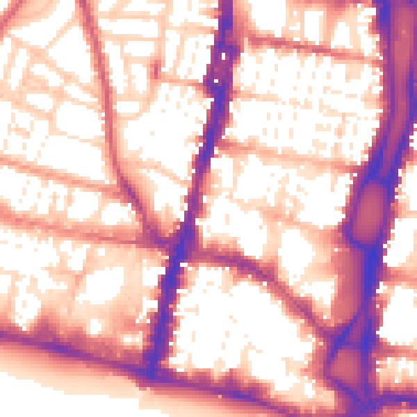 Daytime road noise heatmap for BN1 1RJ