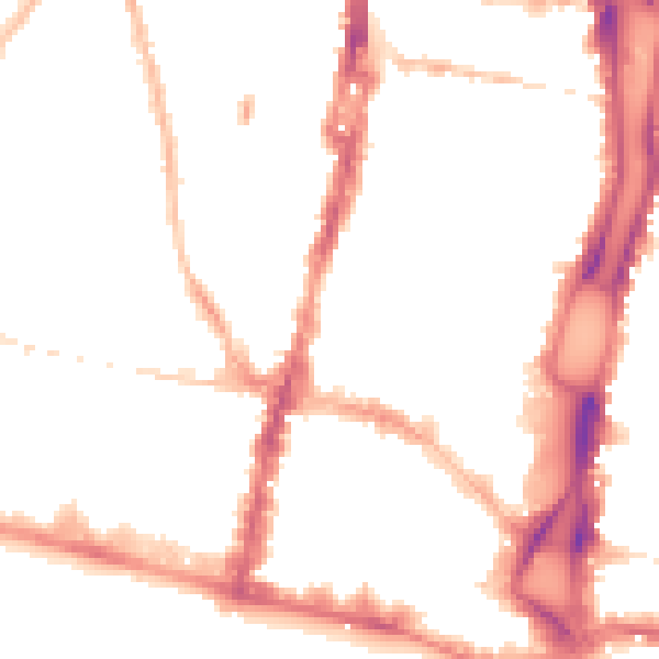 Night-time road noise heatmap for BN1 1RJ