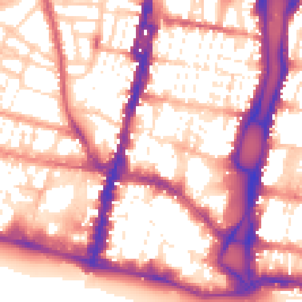Daytime road noise heatmap for BN1 1RN