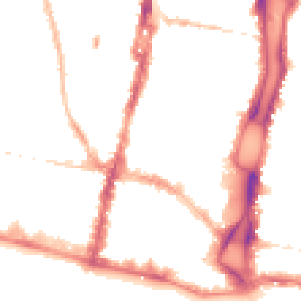 Night-time road noise heatmap for BN1 1RN