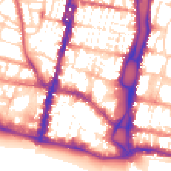 Daytime road noise heatmap for BN1 1RP