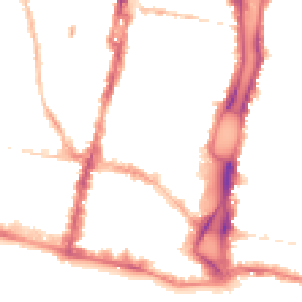 Night-time road noise heatmap for BN1 1RT