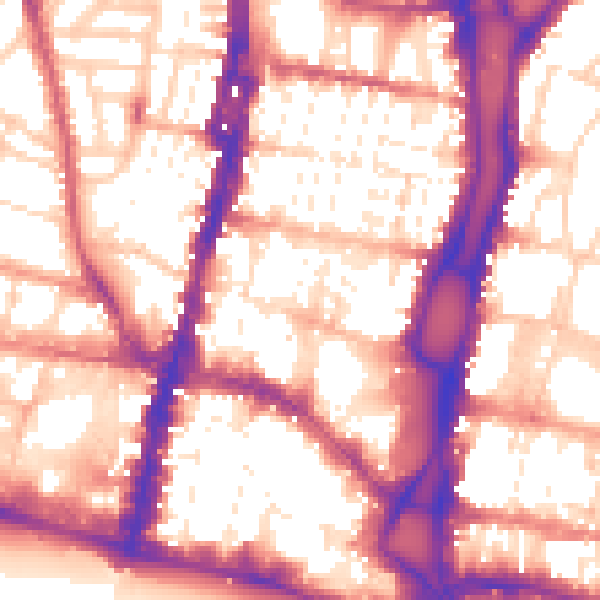 Daytime road noise heatmap for BN1 1TY