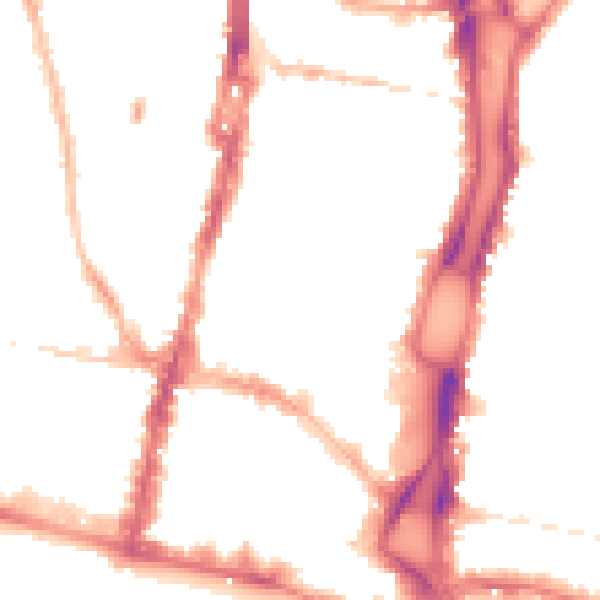 Night-time road noise heatmap for BN1 1TY