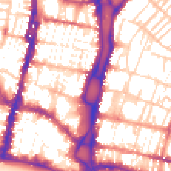 Daytime road noise heatmap for BN1 1UB