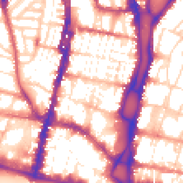 Daytime road noise heatmap for BN1 1UQ