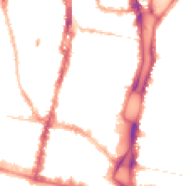 Night-time road noise heatmap for BN1 1UQ