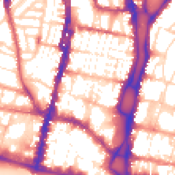 Daytime road noise heatmap for BN1 1UR