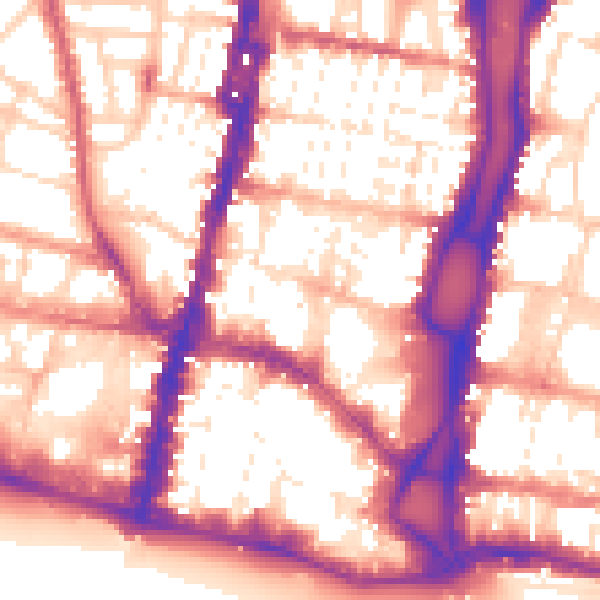 Daytime road noise heatmap for BN1 1UT
