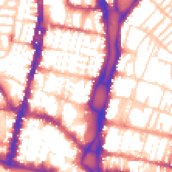 Daytime road noise heatmap for BN1 1YF