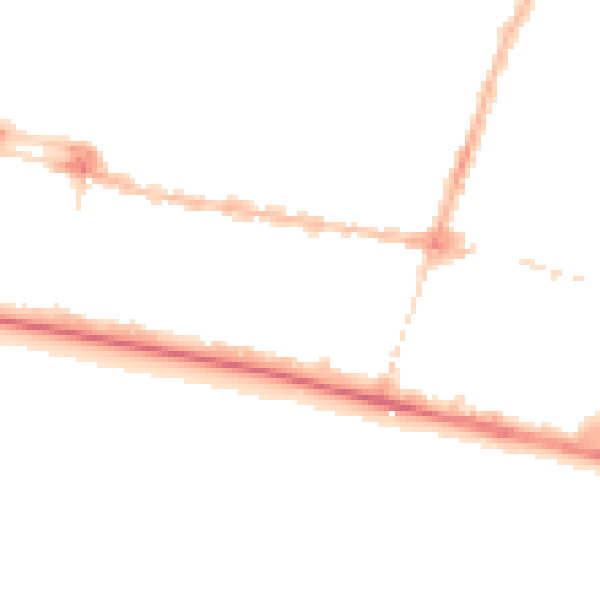 Night-time road noise heatmap for BN1 2BN