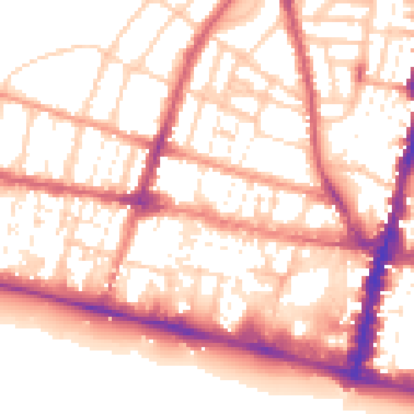 Daytime road noise heatmap for BN1 2DA