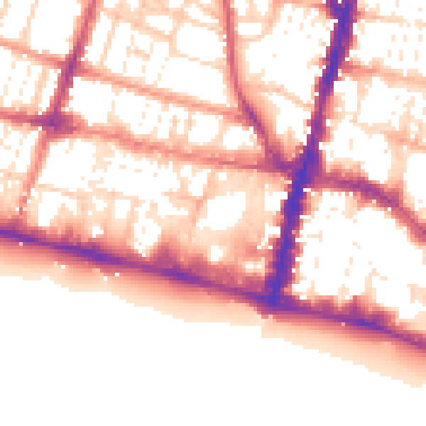 Daytime road noise heatmap for BN1 2EW