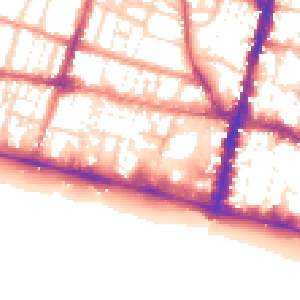 Daytime road noise heatmap for BN1 2FD