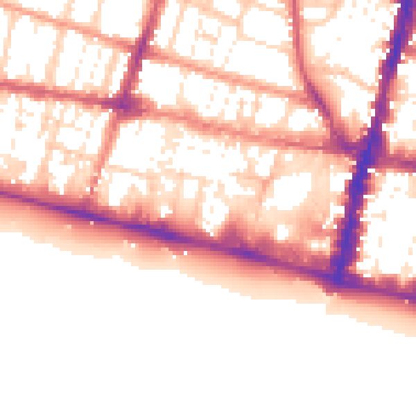 Daytime road noise heatmap for BN1 2FE
