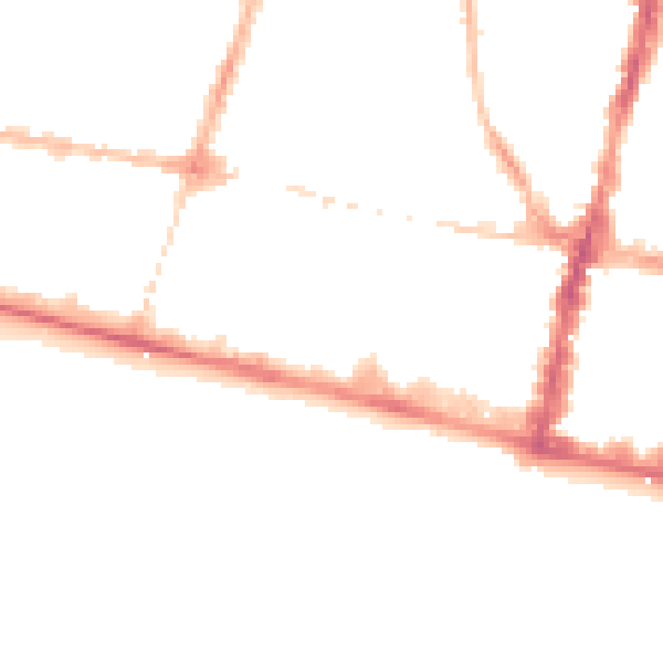 Night-time road noise heatmap for BN1 2FE