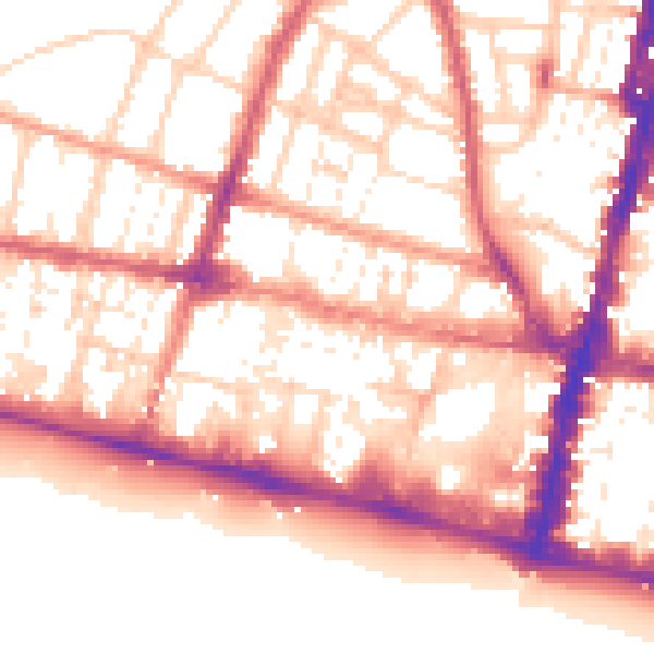 Daytime road noise heatmap for BN1 2HB
