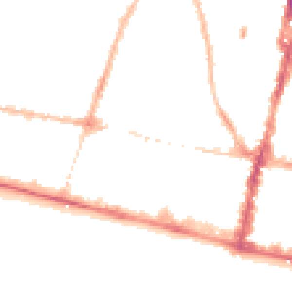 Night-time road noise heatmap for BN1 2HB