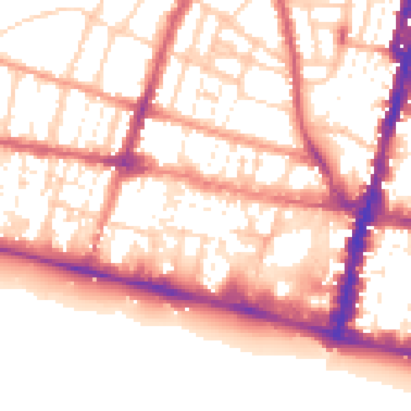 Daytime road noise heatmap for BN1 2HD