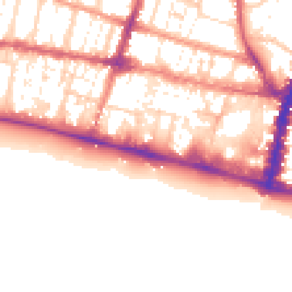 Daytime road noise heatmap for BN1 2HJ