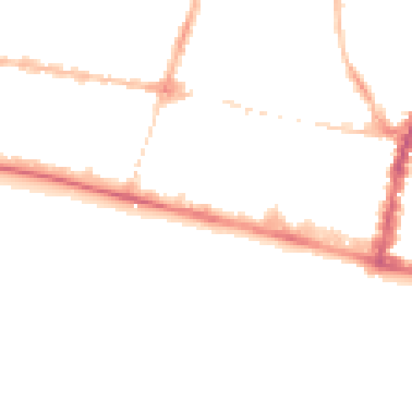 Night-time road noise heatmap for BN1 2HJ