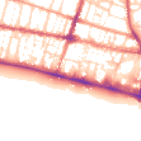 Daytime road noise heatmap for BN1 2HR