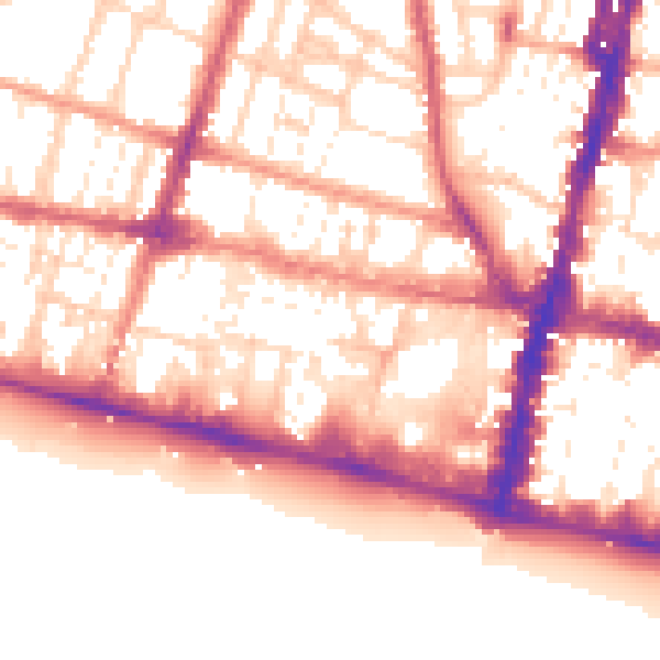 Daytime road noise heatmap for BN1 2HZ