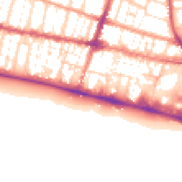 Daytime road noise heatmap for BN1 2JH