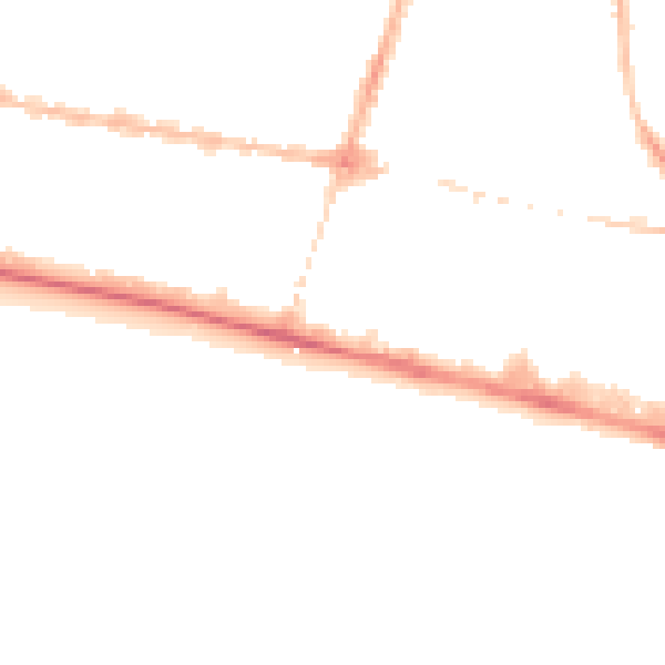 Night-time road noise heatmap for BN1 2JH