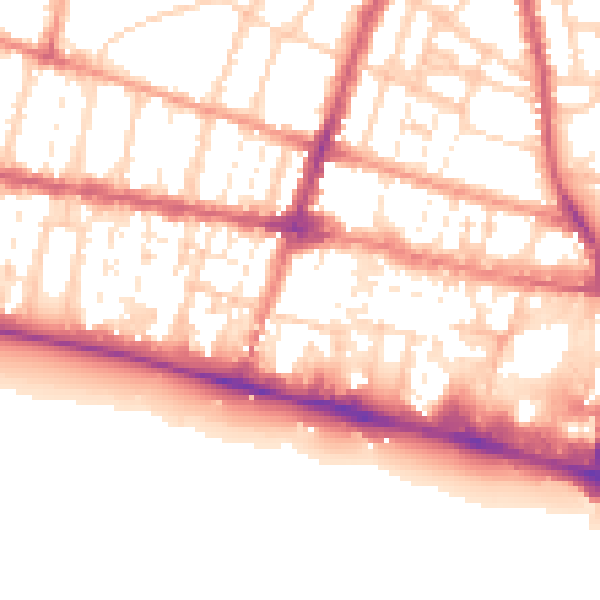 Daytime road noise heatmap for BN1 2LH