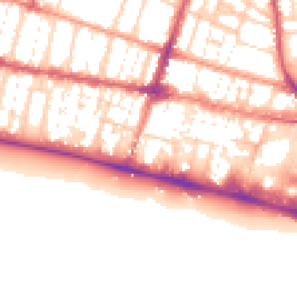 Daytime road noise heatmap for BN1 2LJ