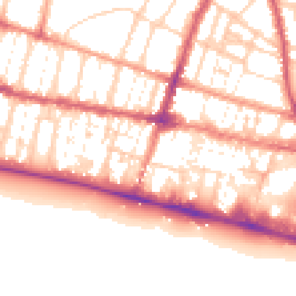 Daytime road noise heatmap for BN1 2LQ