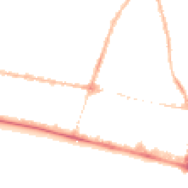 Night-time road noise heatmap for BN1 2LY